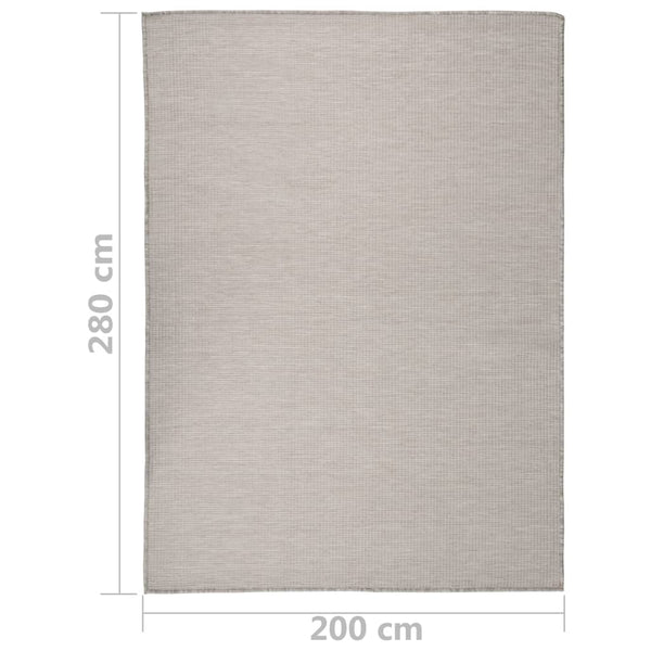 vidaXL Outdoor Flatweave Rug 200x280 cm Light Grey