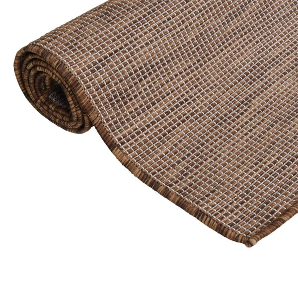 vidaXL Outdoor Flat-Woven Rug 200x280 cm Brown