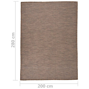 vidaXL Outdoor Flat-Woven Rug 200x280 cm Brown