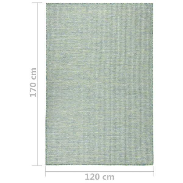 vidaXL Outdoor Flatweave Rug 120x170 cm Turquoise