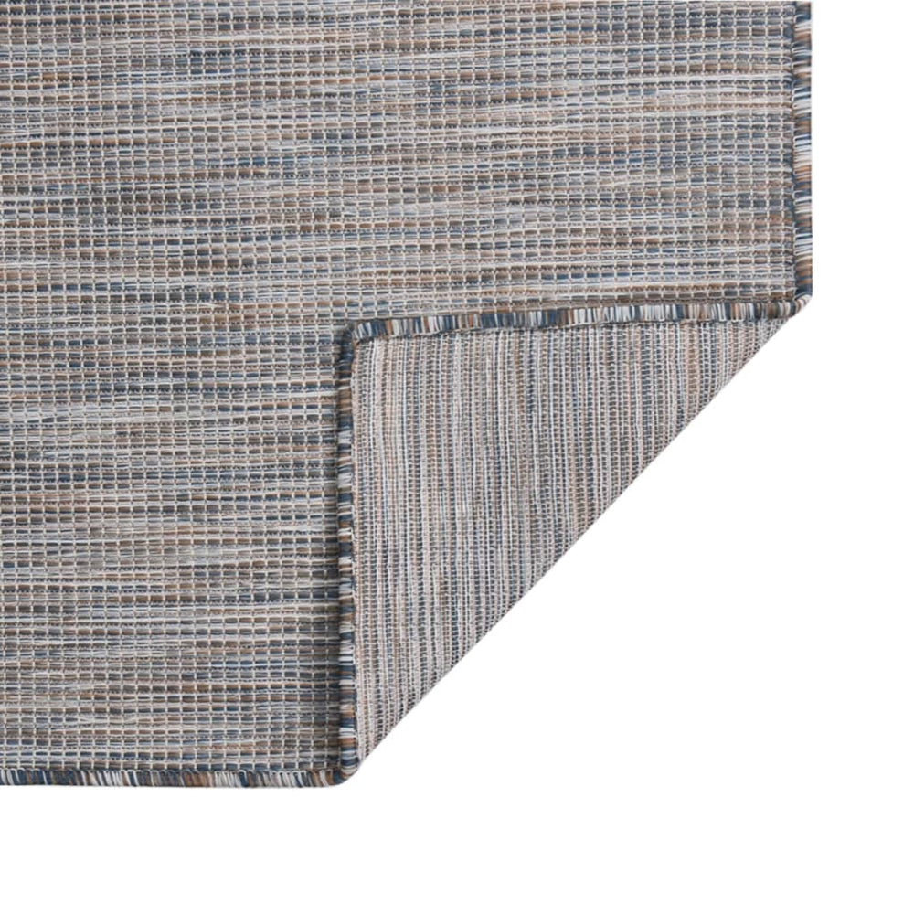 vidaXL Outdoor Flatweave Rug 80x150 cm Brown and Blue