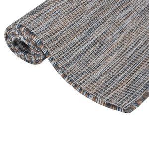 vidaXL Outdoor Flatweave Rug 80x150 cm Brown and Blue