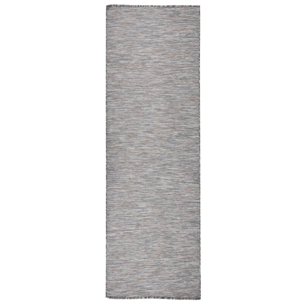 vidaXL Outdoor Rug Flat Woven 80x250 cm Brown and Blue