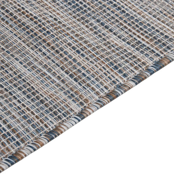 vidaXL Outdoor Rug Flat Woven 80x250 cm Brown and Blue