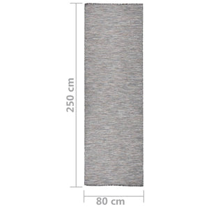 vidaXL Outdoor Rug Flat Woven 80x250 cm Brown and Blue