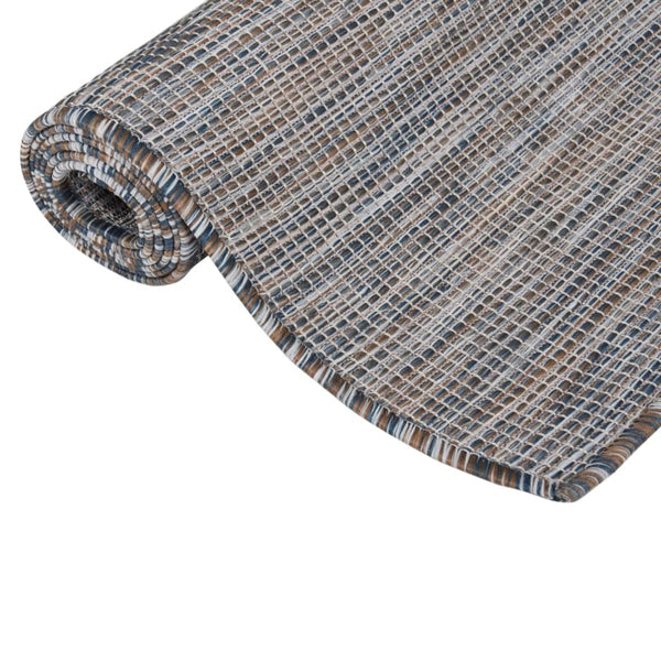 vidaXL Outdoor Flat-Woven Rug 120x170 cm Brown and Blue