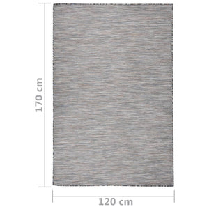 vidaXL Outdoor Flat-Woven Rug 120x170 cm Brown and Blue