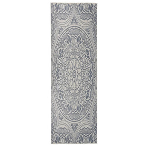 vidaXL Flatweave Outdoor Rug 80x250 cm Blue Pattern