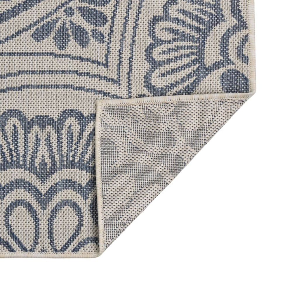 vidaXL Flatweave Outdoor Rug 80x250 cm Blue Pattern