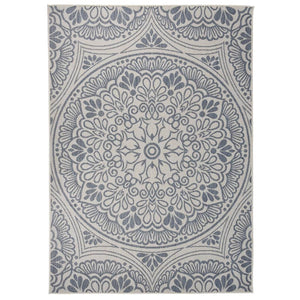 vidaXL Outdoor Flat-Woven Rug 120x170 cm Blue Pattern