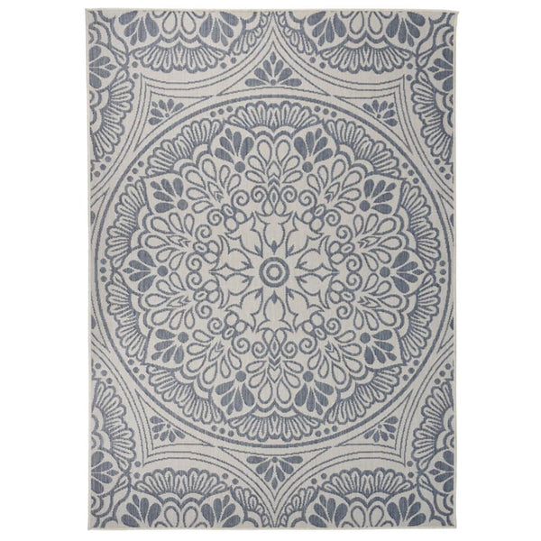 vidaXL Outdoor Flat-Woven Rug 120x170 cm Blue Pattern