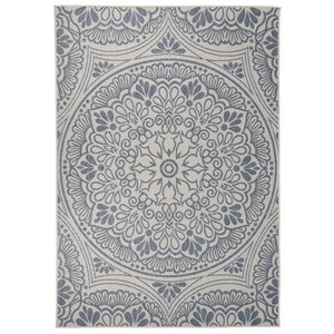 vidaXL Outdoor Flat-Woven Rug 160x230 cm Blue Pattern