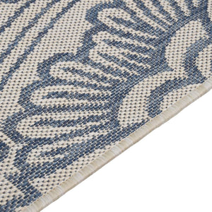 vidaXL Outdoor Flat-Woven Rug 160x230 cm Blue Pattern