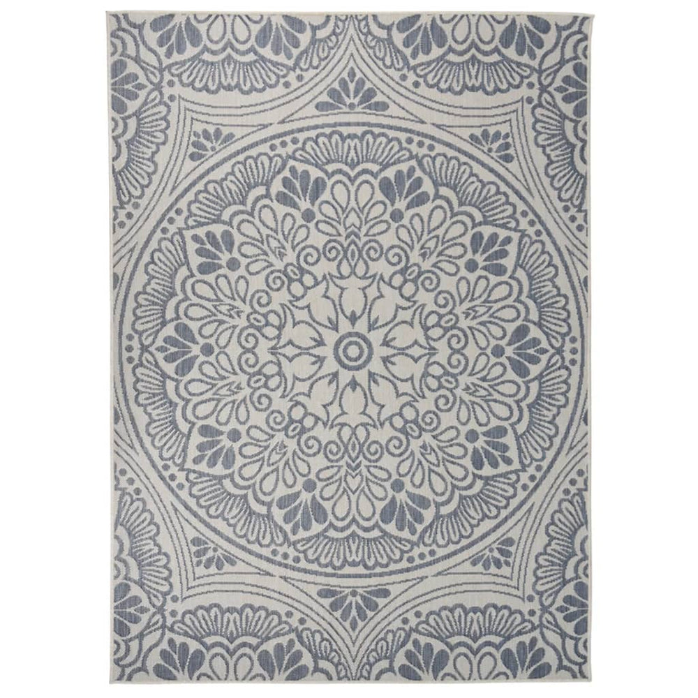 vidaXL Outdoor Flatweave Rug 200x280 cm Blue Pattern