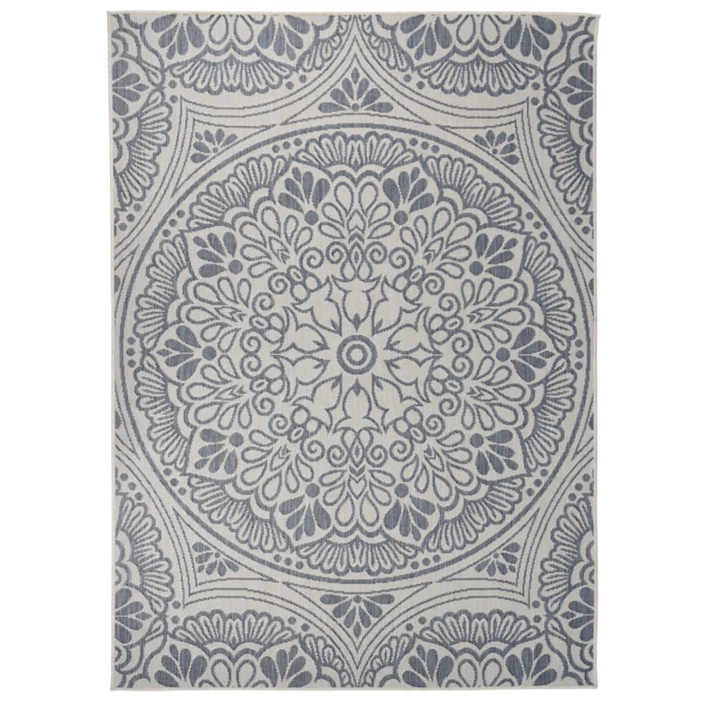 vidaXL Outdoor Flatweave Rug 200x280 cm Blue Pattern
