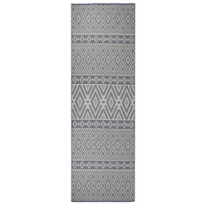 vidaXL Outdoor Flat-Woven Rug 80x250 cm Blue Striped
