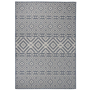 vidaXL Outdoor Rug Flat Woven 160x230 cm Blue Striped