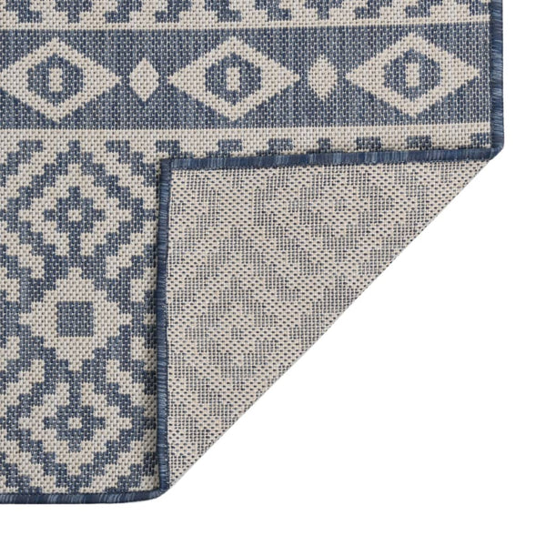 vidaXL Outdoor Rug Flat Woven 160x230 cm Blue Striped