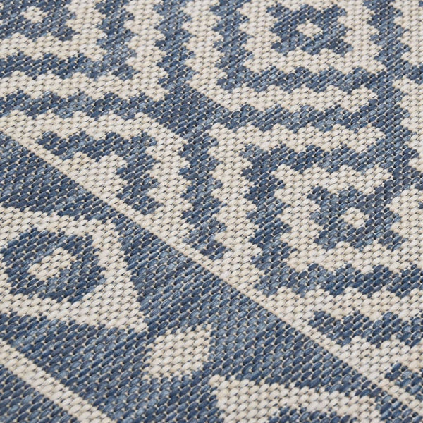 vidaXL Outdoor Rug Flat Woven 160x230 cm Blue Striped