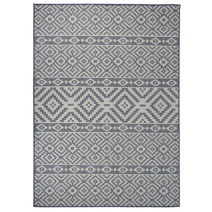 vidaXL Outdoor Flatweave Rug 200x280 cm Blue Striped