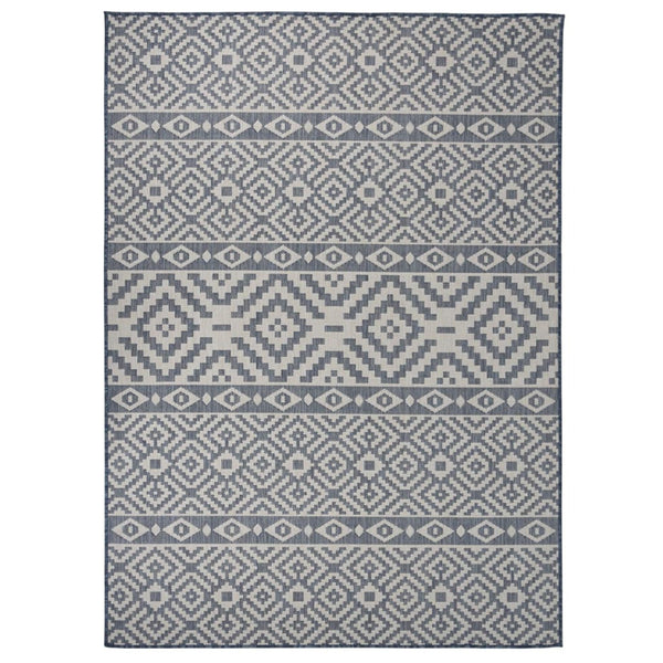 vidaXL Outdoor Flatweave Rug 200x280 cm Blue Striped