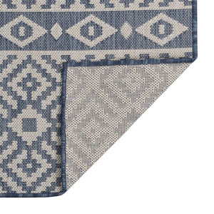 vidaXL Outdoor Flatweave Rug 200x280 cm Blue Striped