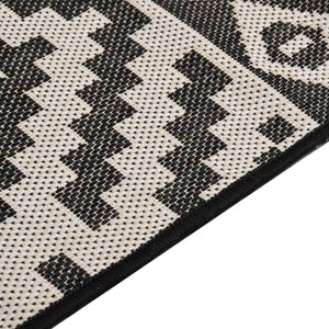 vidaXL Outdoor Flatweave Rug 80x250 cm Black Striped