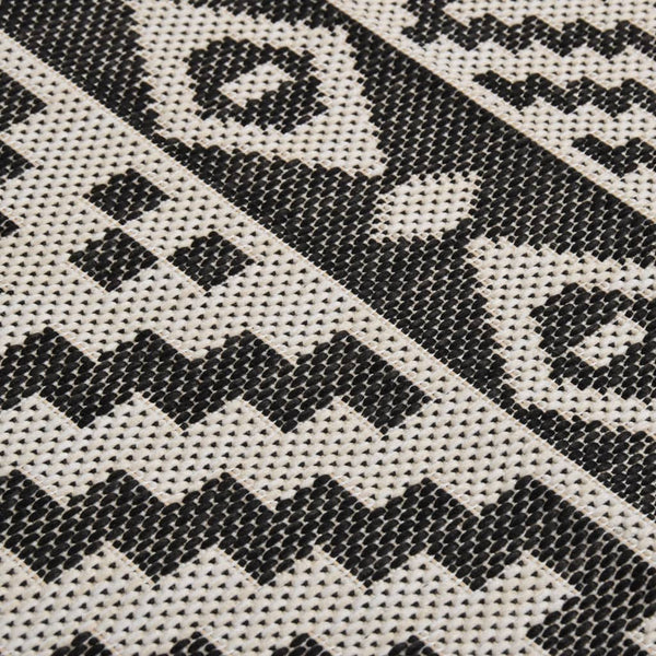 vidaXL Outdoor Rug Flat Woven 160x230 cm Black Striped