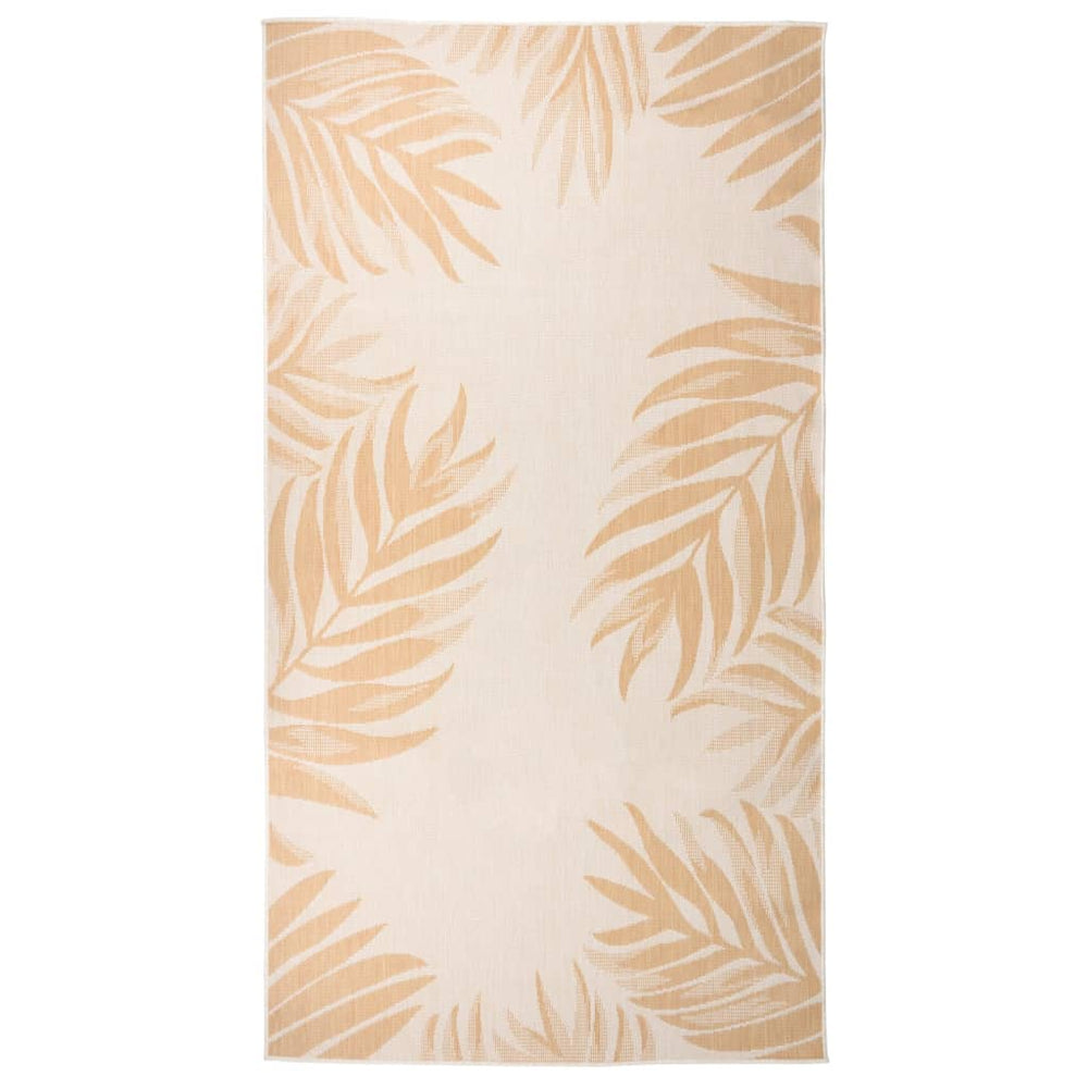 vidaXL Outdoor Flatweave Rug 80x150 cm Leaf Pattern