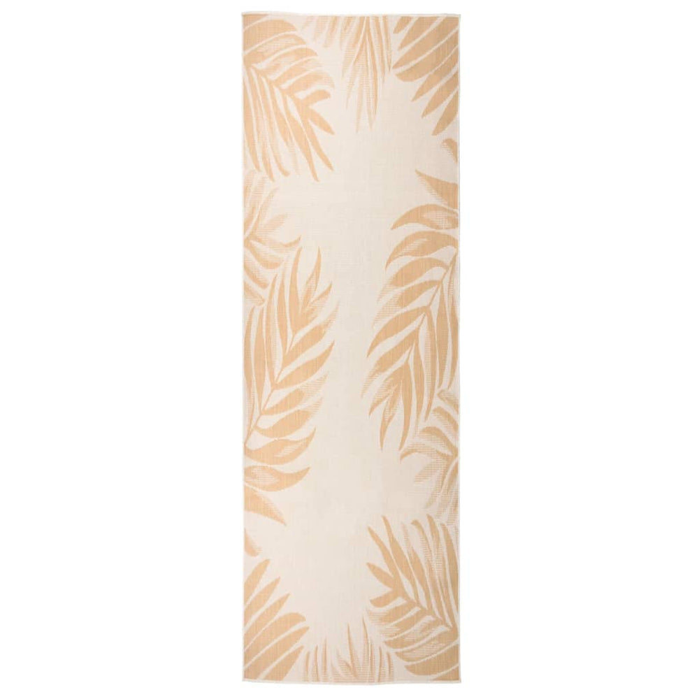 vidaXL Outdoor Rug Flat Woven 80x250 cm Leaf Pattern