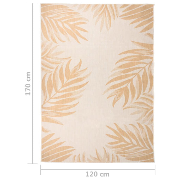 vidaXL Outdoor Rug Flat Woven 120x170 cm Leaf Pattern