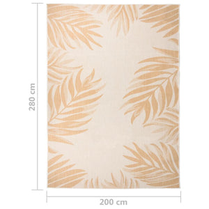 vidaXL Outdoor Rug Flat Woven 200x280 cm Leaf Pattern