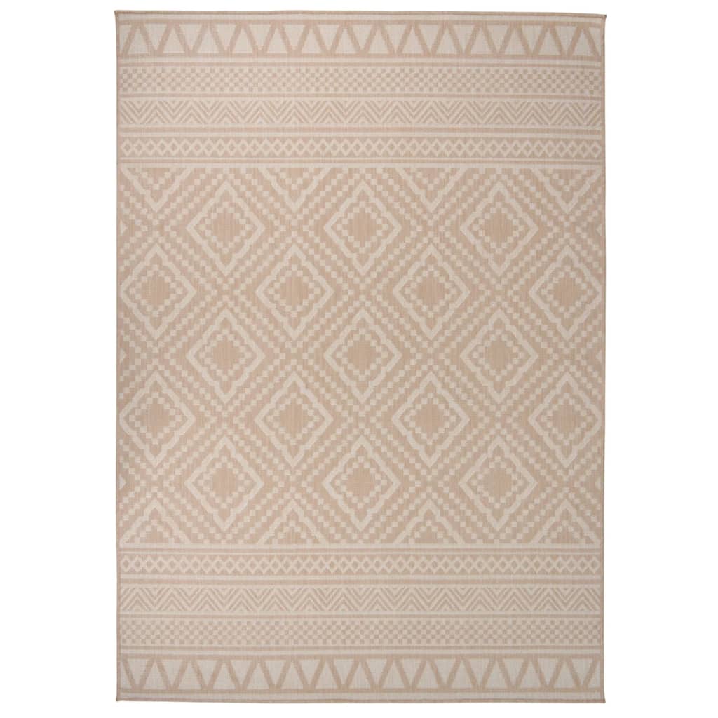 vidaXL Outdoor Rug Flat Woven 120x170 cm Brown Striped