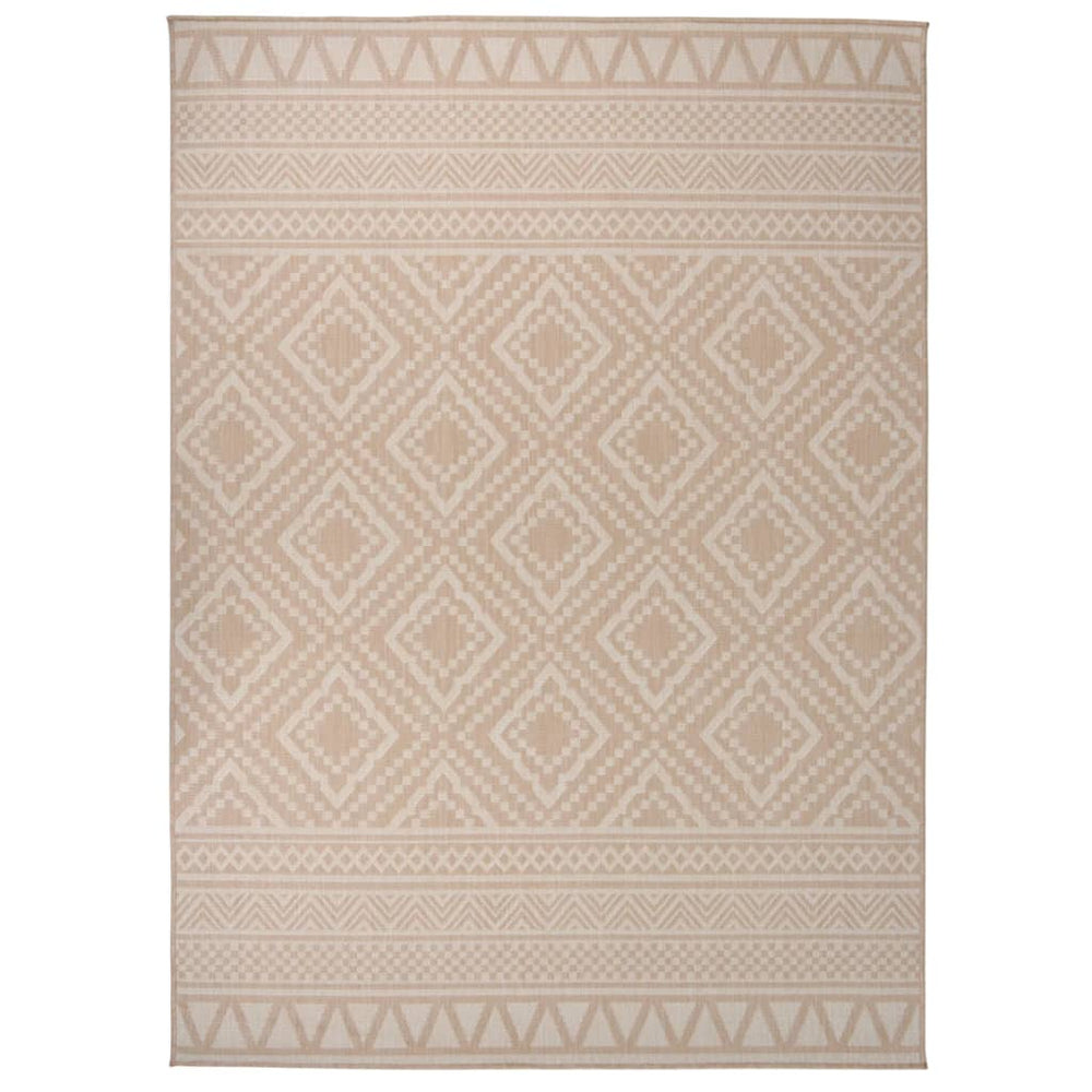 vidaXL Outdoor Rug Flat Woven 200x280 cm Brown Striped