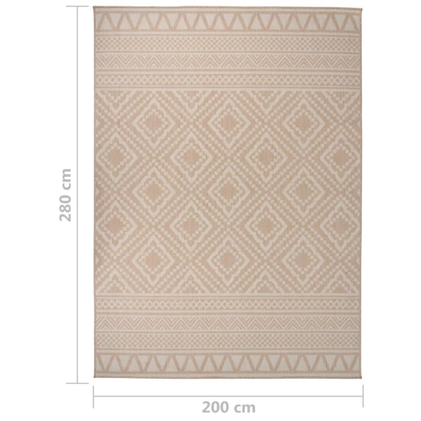 vidaXL Outdoor Rug Flat Woven 200x280 cm Brown Striped