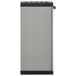 vidaXL Garden Storage Cabinet with 1 Shelf Grey and Black 35x40x85 cm