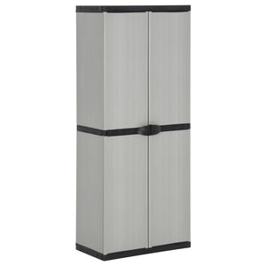 vidaXL Garden Storage Cabinet with 3 Shelves Grey & Black 68x40x168 cm
