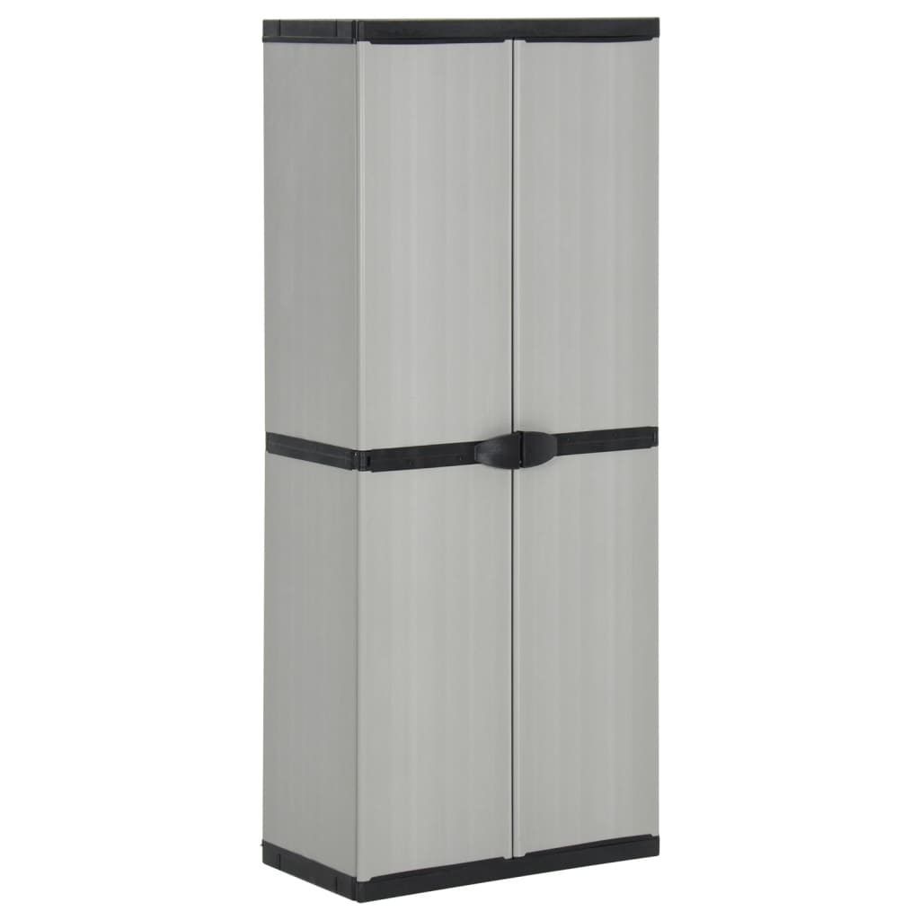 vidaXL Garden Storage Cabinet with 3 Shelves Grey & Black 68x40x168 cm