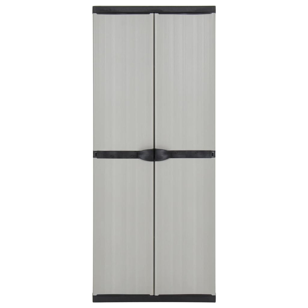 vidaXL Garden Storage Cabinet with 3 Shelves Grey & Black 68x40x168 cm
