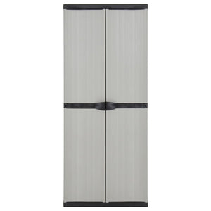 vidaXL Garden Storage Cabinet with 3 Shelves Grey & Black 68x40x168 cm