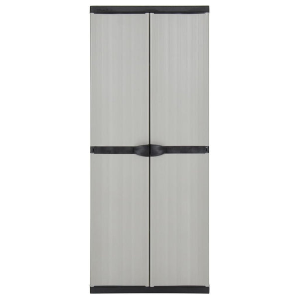 vidaXL Garden Storage Cabinet with 3 Shelves Grey & Black 68x40x168 cm