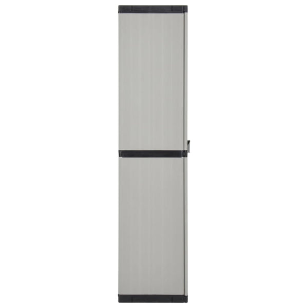 vidaXL Garden Storage Cabinet with 3 Shelves Grey & Black 68x40x168 cm
