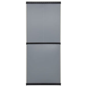 vidaXL Garden Storage Cabinet with 3 Shelves Grey & Black 68x40x168 cm