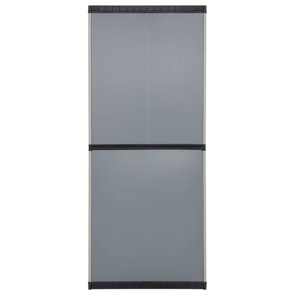 vidaXL Garden Storage Cabinet with 3 Shelves Grey & Black 68x40x168 cm