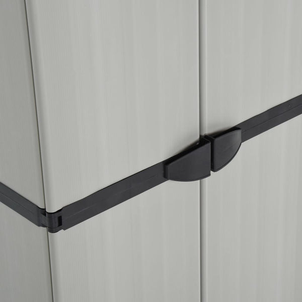 vidaXL Garden Storage Cabinet with 3 Shelves Grey & Black 68x40x168 cm