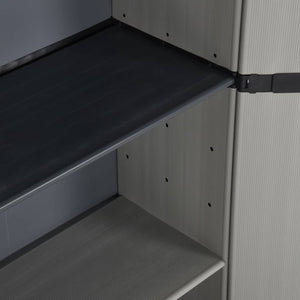 vidaXL Garden Storage Cabinet with 3 Shelves Grey & Black 68x40x168 cm