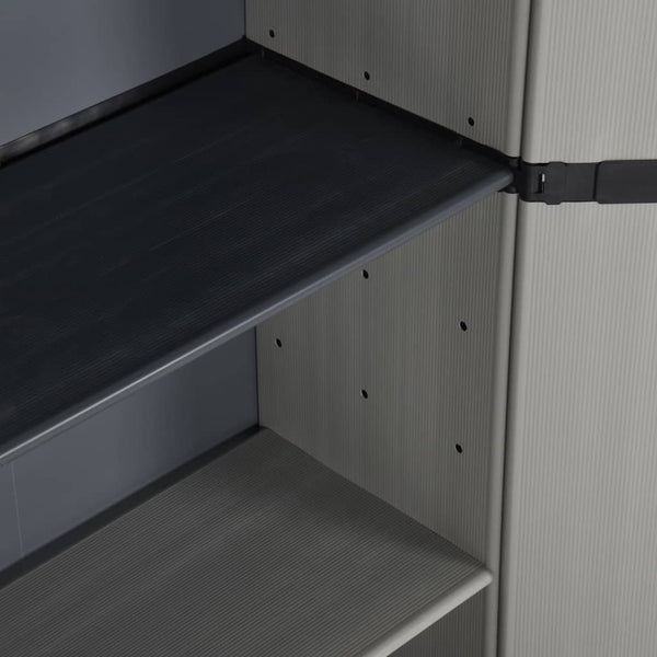 vidaXL Garden Storage Cabinet with 3 Shelves Grey & Black 68x40x168 cm