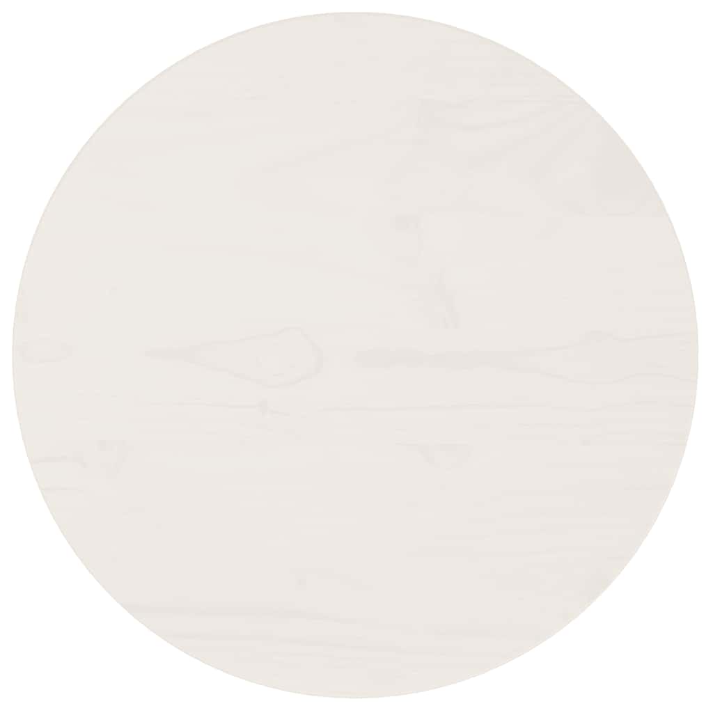 Weiße Tischplatte Ø40cm Kiefer Massivholz