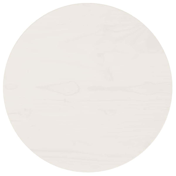 Weiße Tischplatte Ø40cm Kiefer Massivholz