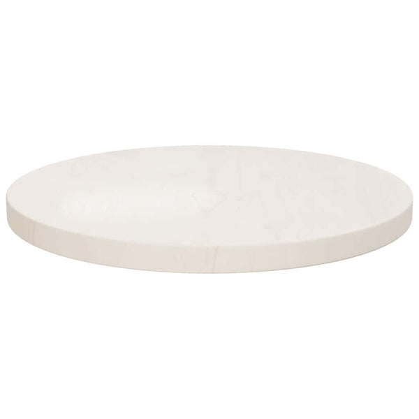 Weiße Tischplatte Ø40cm Kiefer Massivholz